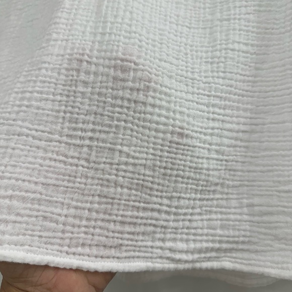 J.Jill white gauze split neck blouse Petite M - Picture 7 of 13